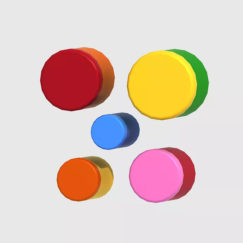 Perkussiot Soita värikkäitä rumpuja